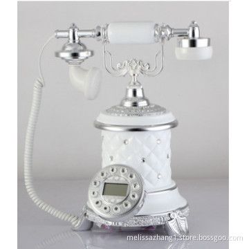 new design multi-function white leather antique telephone for gifts